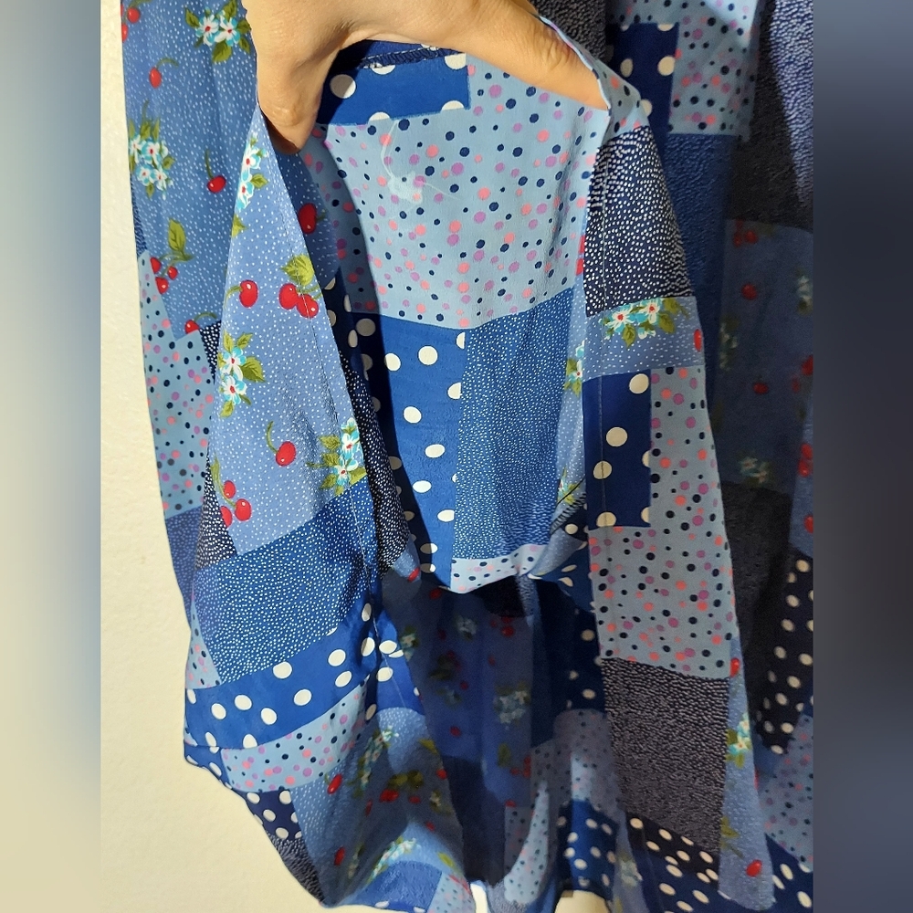 Lisa Maru Honolulu Vintage Multicolor Floral Patchwork Maxi Dress WM Size 3XL - Picture 13 of 15